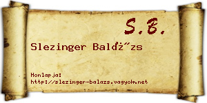 Slezinger Balázs névjegykártya